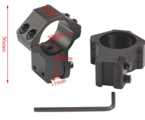 High Profile Rifle Scope Ring fits 30mm Tube and 11mm Dovetail Base