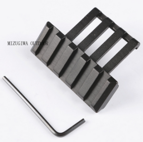 Ultra-Low Profile 45 Degree Offset Angled Weaver Rail Mount Adapter for Secondary Attachment/Red Dot