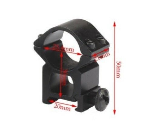 High Profile Semi-Quick Release Nut Scope Ring 25.4mm for 20mm Weaver Base - Image 3