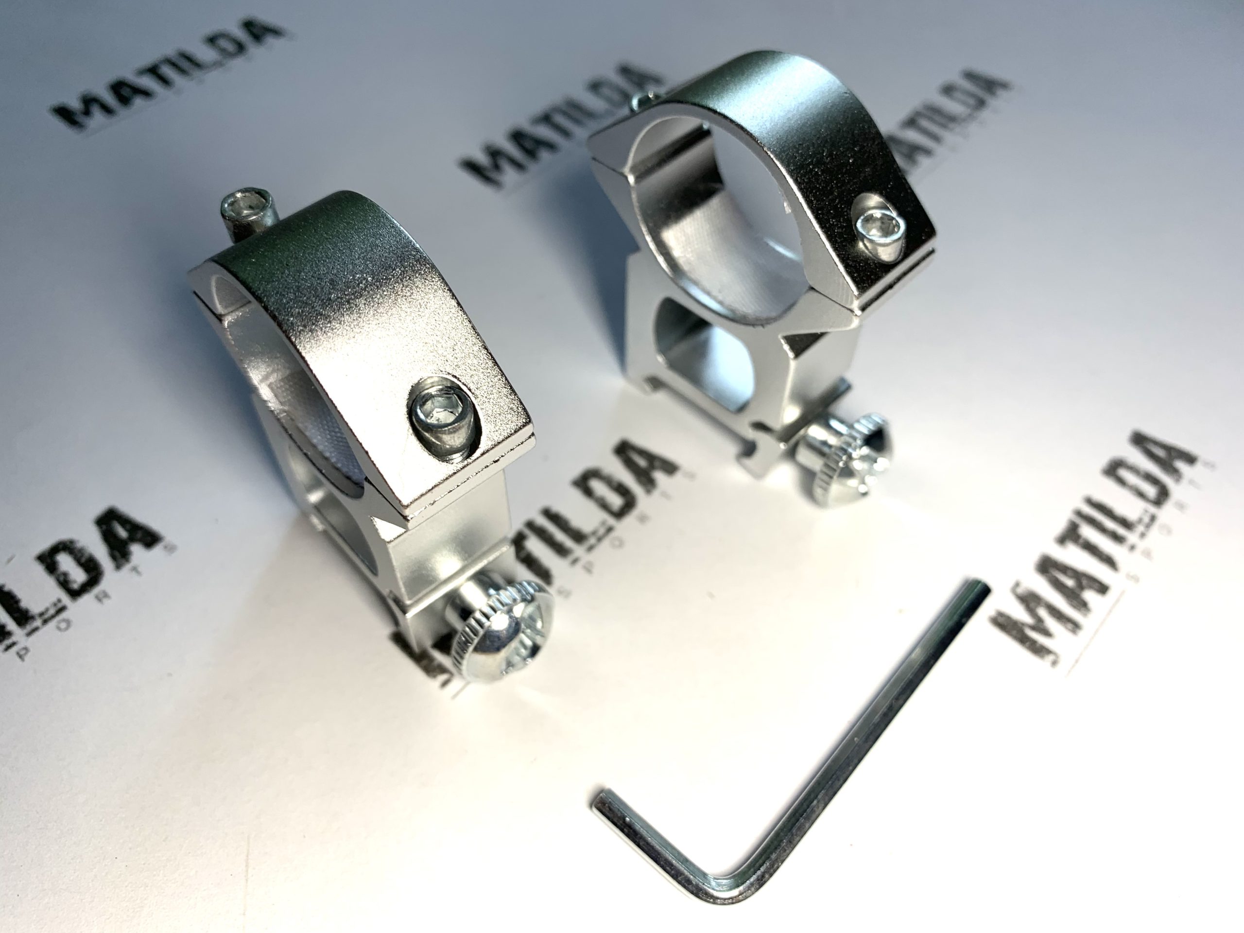 Silver Semi Quick Release Scope Ring 25.4mm tube for 20mm Weaver